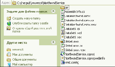 Расположение файлов web-сервиса